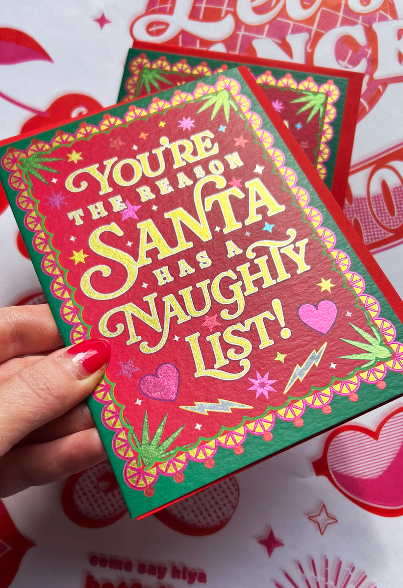 Santa's Naughty List Christmas Card Hotfoils