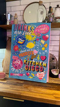 Load image into Gallery viewer, TEA TOWEL Blue Kitchen Disco