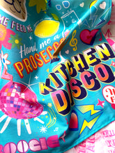 Load image into Gallery viewer, TEA TOWEL Blue Kitchen Disco