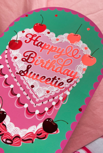 Happy Birthday Sweetie (cherry cake) Card