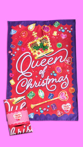 Queen of Christmas Tea Towel