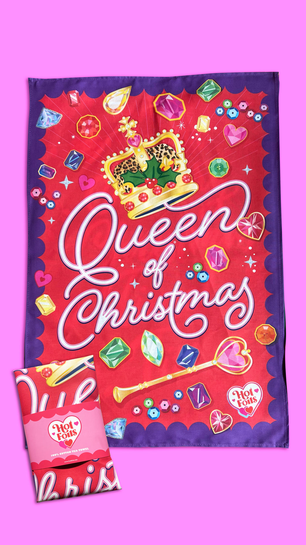 Queen of Christmas Tea Towel