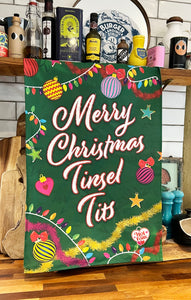 Tinsel Tits Tea Towel