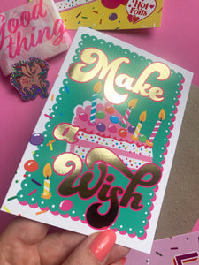 Make A Wish Foiled Card