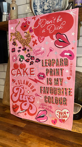 TEA TOWEL Pink Leopard