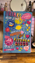 Load image into Gallery viewer, TEA TOWEL Blue Kitchen Disco
